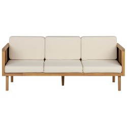 Sofa trzyosobowa drewniana jasna BARATTI