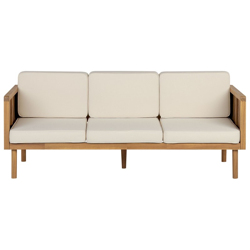 Sofa trzyosobowa drewniana jasna BARATTI