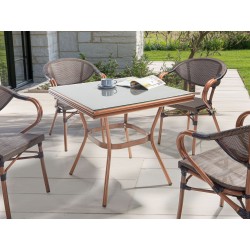 Stół ogrodowy CASPRI II 80 cm 80 cm Szkło Szary