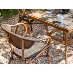 Stół ogrodowy CASPRI II 80 cm 80 cm Szkło Szary