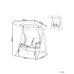 Huśtawka ogrodowa TESERO Metal Szary