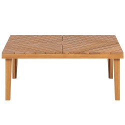 Narożnik ogrodowy ze stolikiem dla 4 osób BARATTI Lewostronny Drewno akacjowe Brązowy