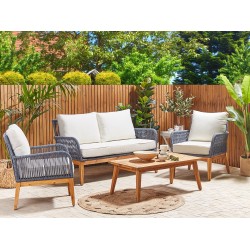 Zestaw ogrodowy ze stolikiem dla 4 osób MERANO Drewno akacjowe Złamana biel