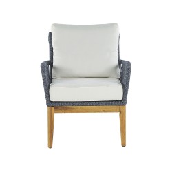 Zestaw ogrodowy ze stolikiem dla 4 osób MERANO Drewno akacjowe Złamana biel