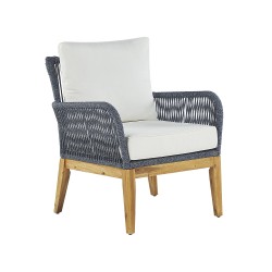 Zestaw ogrodowy ze stolikiem dla 4 osób MERANO Drewno akacjowe Złamana biel