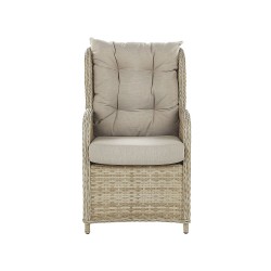 Zestaw ogrodowy ze stolikiem i otomaną dla 2 osób PONZA Technorattan Beżowy