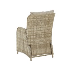 Zestaw ogrodowy ze stolikiem i otomaną dla 2 osób PONZA Technorattan Beżowy