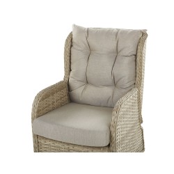 Zestaw ogrodowy ze stolikiem i otomaną dla 2 osób PONZA Technorattan Beżowy