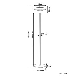 Promiennik na podczerwień wolnostojący ASKJA 1500 W Srebrny