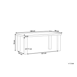 Stół ogrodowy TARANTO 180 cm 90 cm Beton Szary
