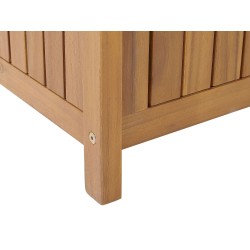 Ławka ogrodowa z poduchą SOVANA 120 cm ze schowkiem Drewno akacjowe Czerwony