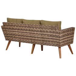 Zestaw ogrodowy ze stolikiem dla 5 osób VITTORIA Technorattan Oliwkowy