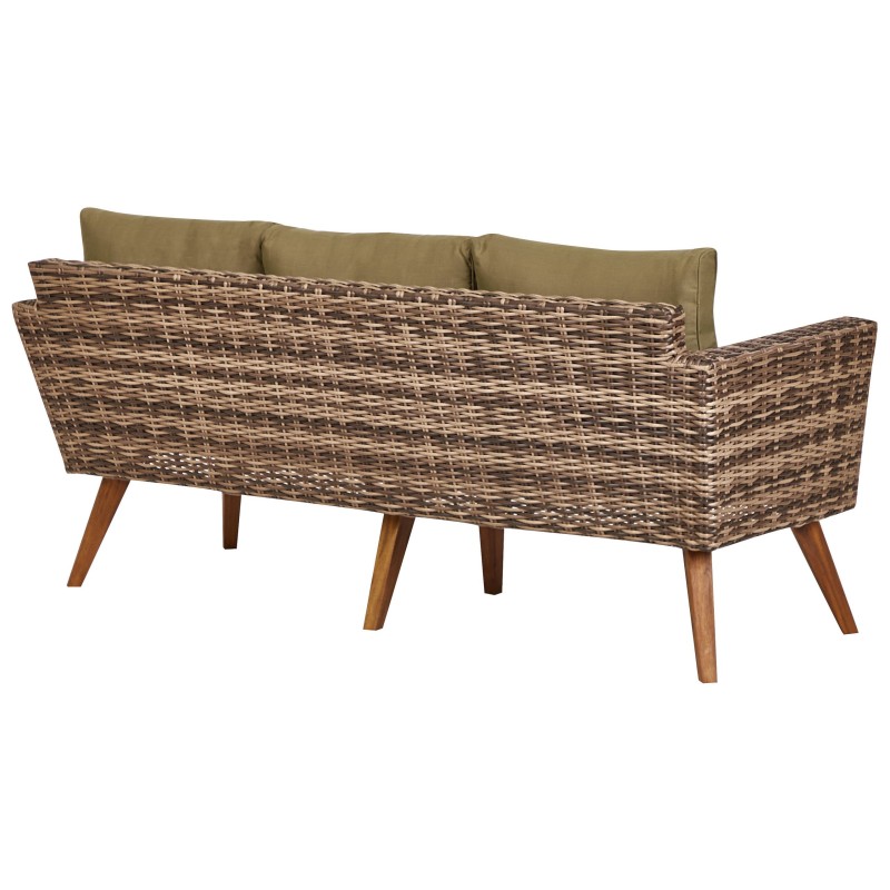 Zestaw ogrodowy ze stolikiem dla 5 osób VITTORIA Technorattan Oliwkowy