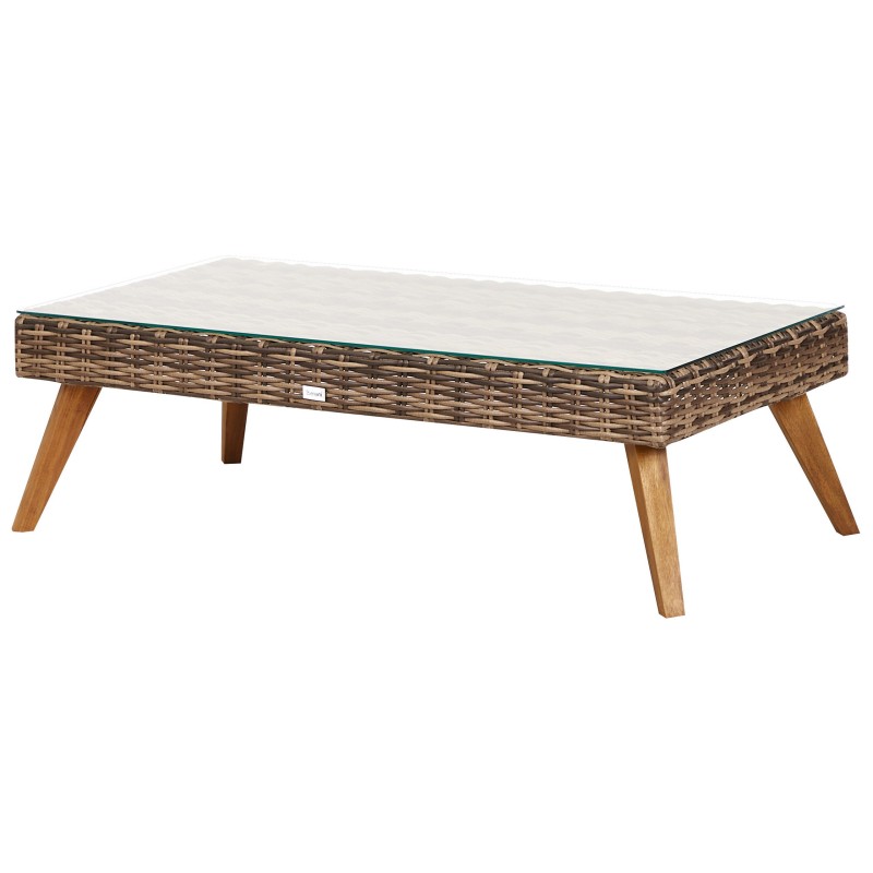 Zestaw ogrodowy ze stolikiem dla 5 osób VITTORIA Technorattan Oliwkowy