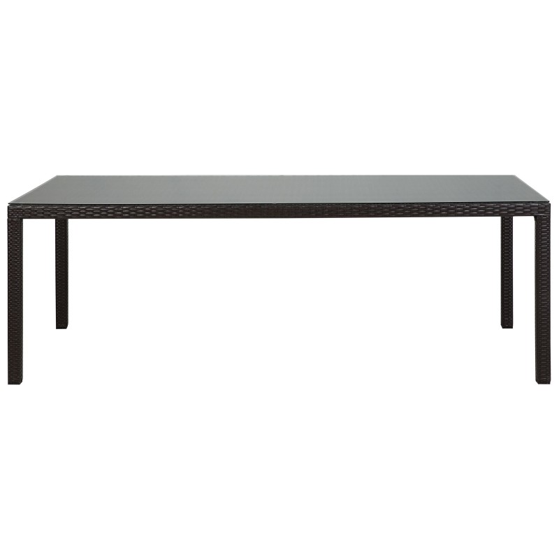 Stół ogrodowy ITALY 220 cm 100 cm Szkło Ciemnobrązowy