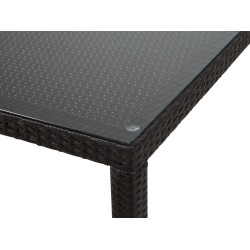 Stół ogrodowy ITALY 220 cm 100 cm Szkło Ciemnobrązowy