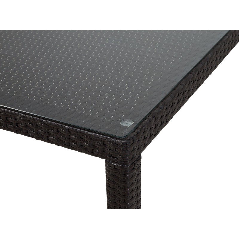 Stół ogrodowy ITALY 220 cm 100 cm Szkło Ciemnobrązowy