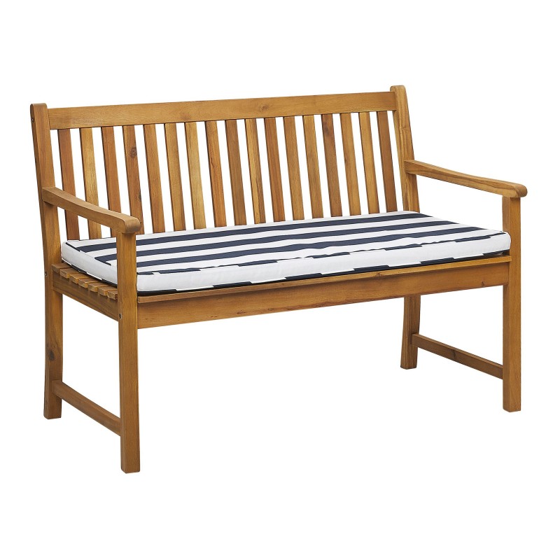 Ławka ogrodowa z poduchą VIVARA 120 cm Certyfikowane drewno akacjowe Granatowy