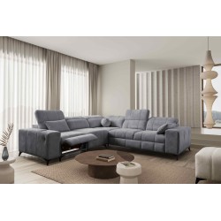 Sofá esquinero Ballagio III Mix con función de dormir y relax | Máxima calidad Tejido, Spring 1101