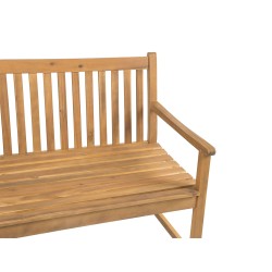 Ławka ogrodowa z poduchą VIVARA 120 cm Certyfikowane drewno akacjowe Bordowy