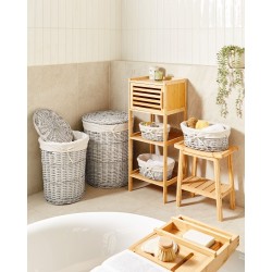 Zestaw 5 koszy wiklinowych biały VAKARI