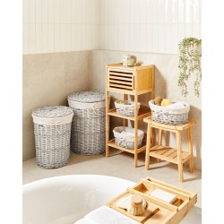 Zestaw 5 koszy wiklinowych biały VAKARI