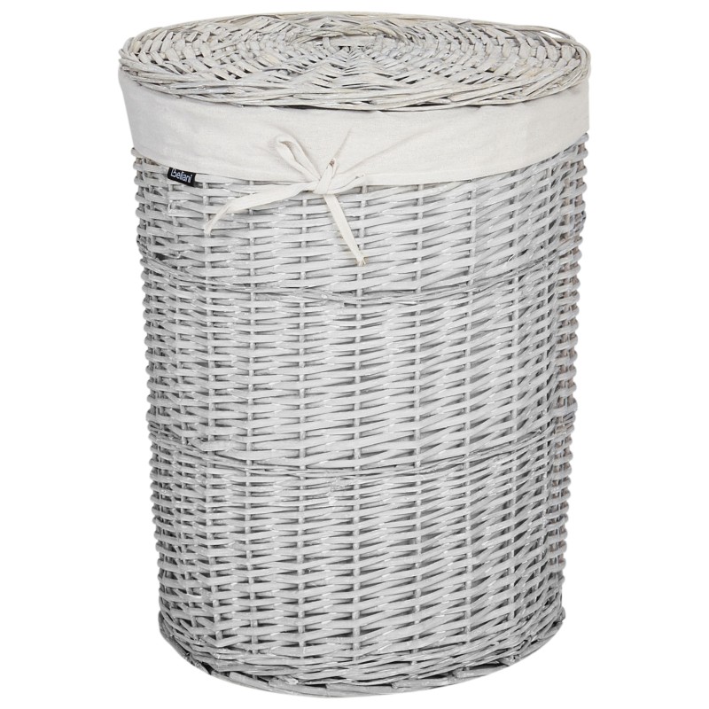 Zestaw 5 koszy wiklinowych biały VAKARI