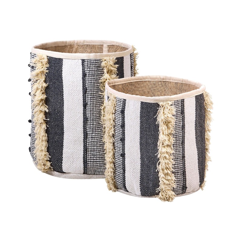 Zestaw 2 koszy KOTKAI Bawełna Szary