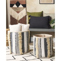 Zestaw 2 koszy KOTKAI Bawełna Szary