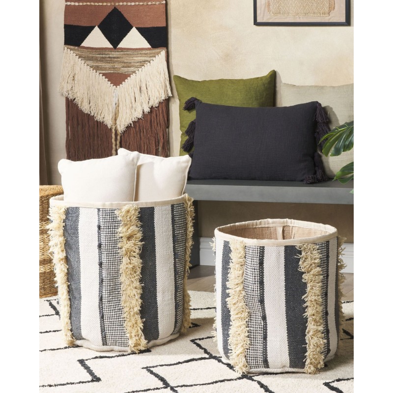 Zestaw 2 koszy KOTKAI Bawełna Szary