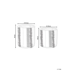 Zestaw 2 koszy KOTKAI Bawełna Szary