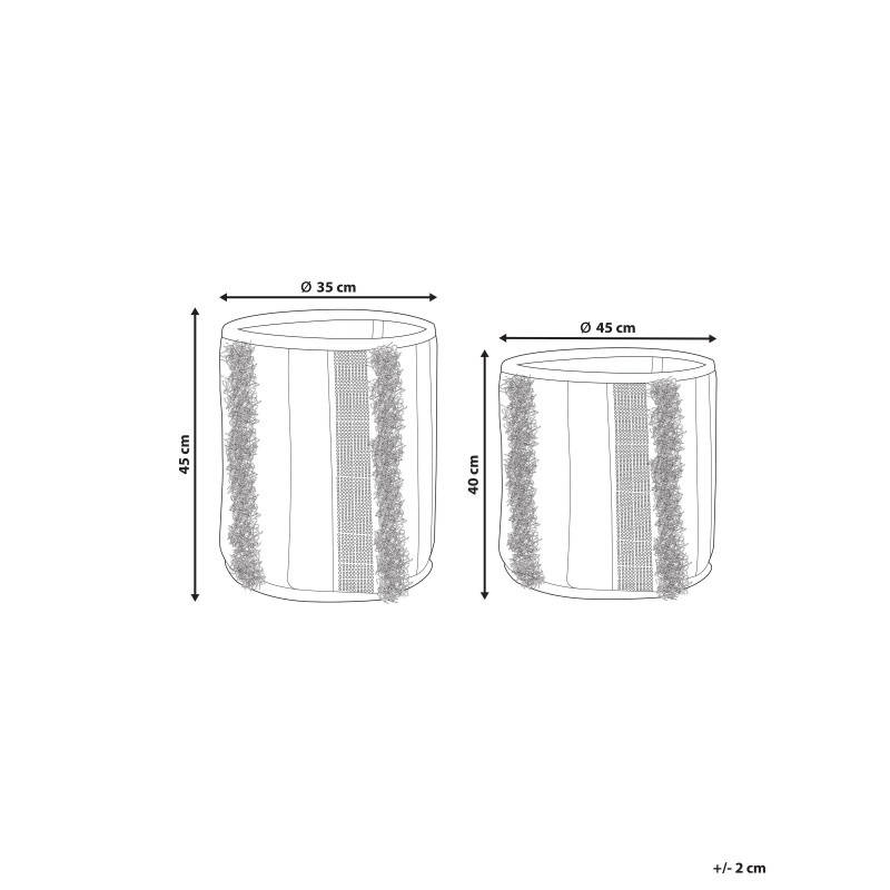 Zestaw 2 koszy KOTKAI Bawełna Szary