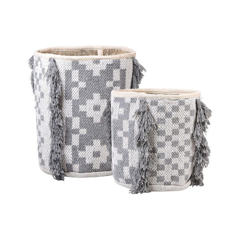 Zestaw 2 koszy KALAI Bawełna Szary
