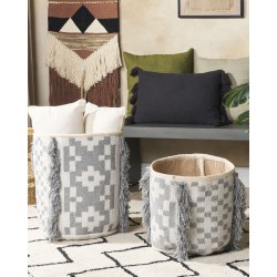 Zestaw 2 koszy KALAI Bawełna Szary