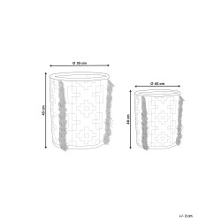 Zestaw 2 koszy KALAI Bawełna Szary