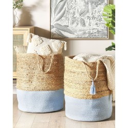 Zestaw 2 koszy GAJAR Juta Błękitny