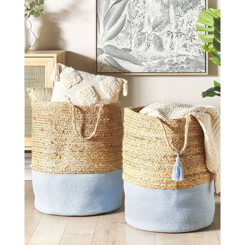 Zestaw 2 koszy GAJAR Juta Błękitny