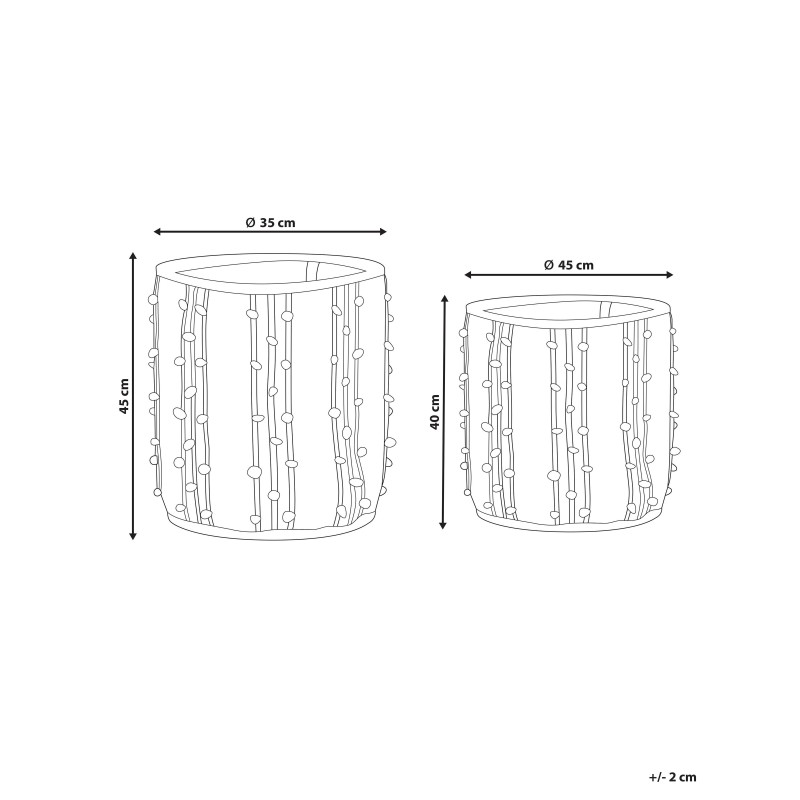 Zestaw 2 koszy KHEL Bawełna Beżowy