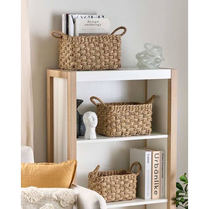 Zestaw 3 koszy HOIAN Trawa morska Naturalny