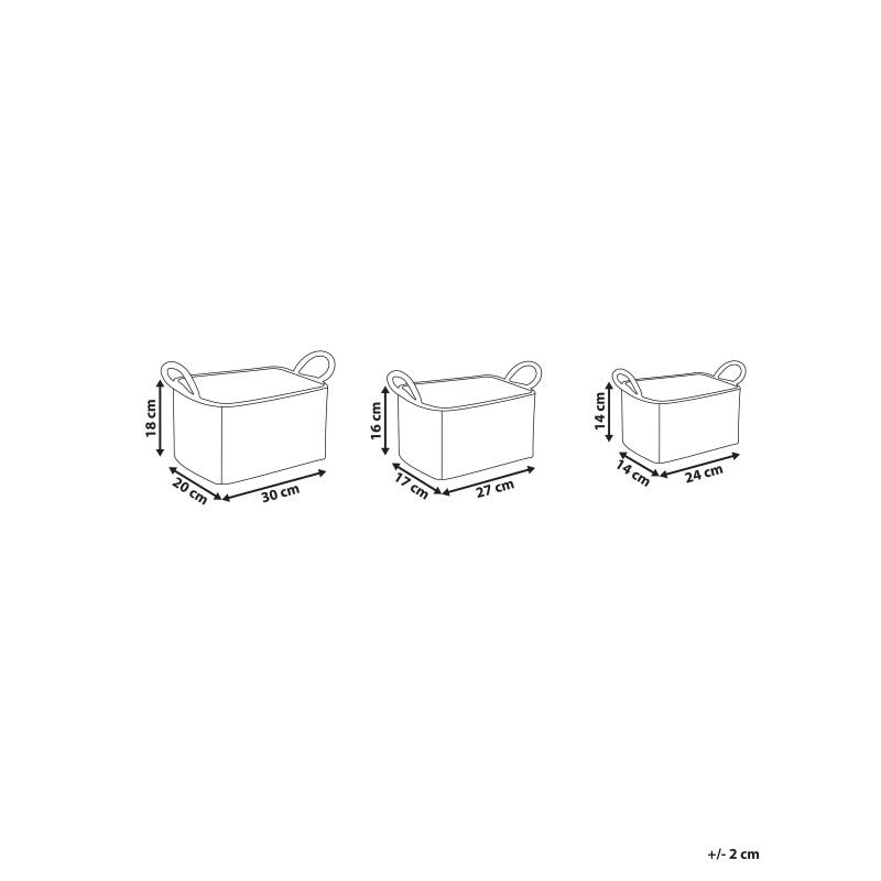 Zestaw 3 koszy HOIAN Trawa morska Naturalny