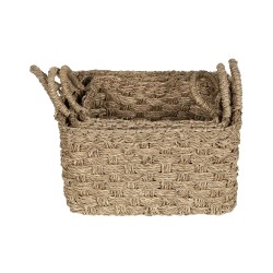 Zestaw 3 koszy HOIAN Trawa morska Naturalny