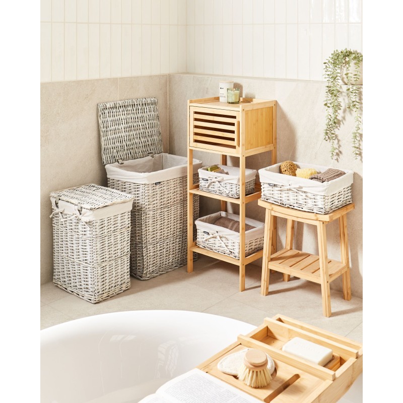 Zestaw 5 koszy wiklinowych biały ELLA