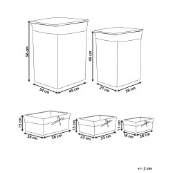 Zestaw 5 koszy wiklinowych biały ELLA