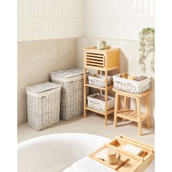 Zestaw 5 koszy wiklinowych biały ELLA