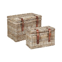 Zestaw 2 koszy IRBID Rattan Naturalny