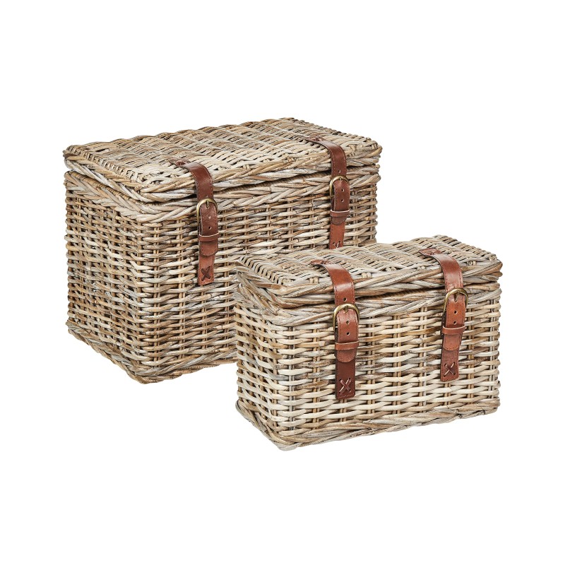 Zestaw 2 koszy IRBID Rattan Naturalny