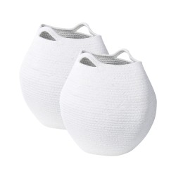 Zestaw 2 koszy PANJGUR Bawełna Biały