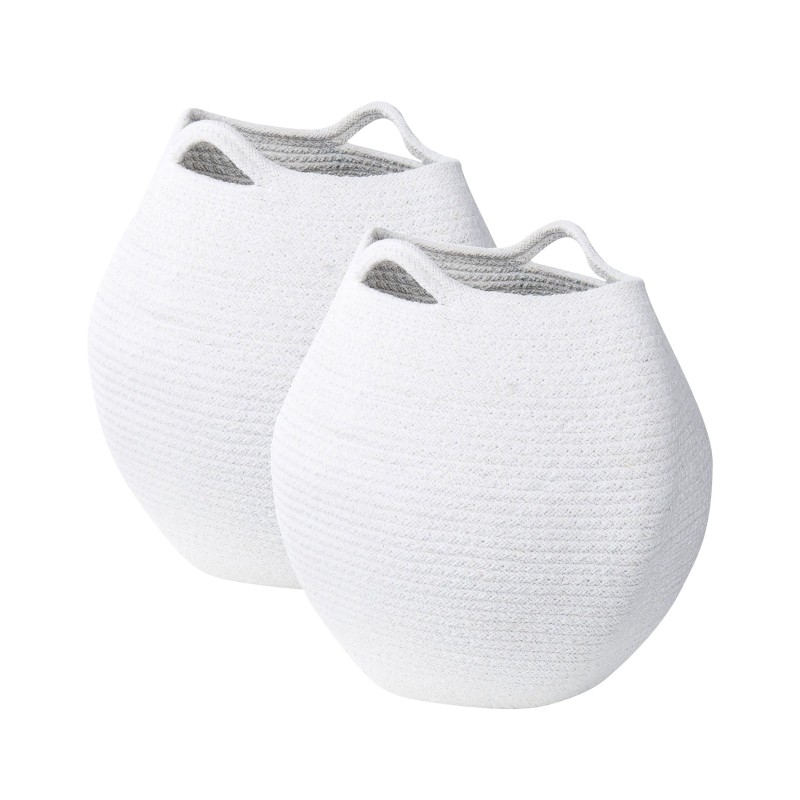 Zestaw 2 koszy PANJGUR Bawełna Biały