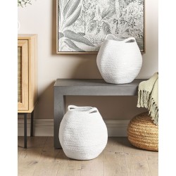 Zestaw 2 koszy PANJGUR Bawełna Biały