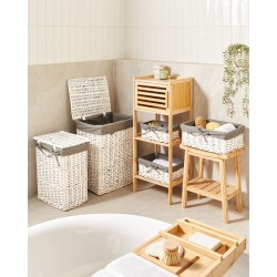 Zestaw 5 koszy wiklinowych szary ELLA